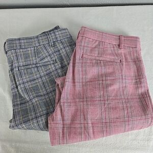 GAP Women's Plaid Signature Skinny Ankle Pants 8‎ Lot of 2 Ska Punk Workwear